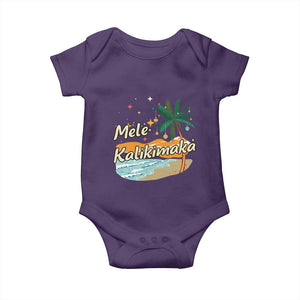 Retro Christmas In July Summer Beach Hawaii Baby Onesie Mele Kalikimaka TS10 Purple Print Your Wear