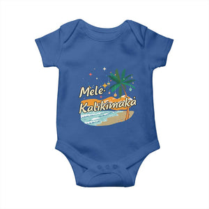 Retro Christmas In July Summer Beach Hawaii Baby Onesie Mele Kalikimaka TS10 Royal Blue Print Your Wear