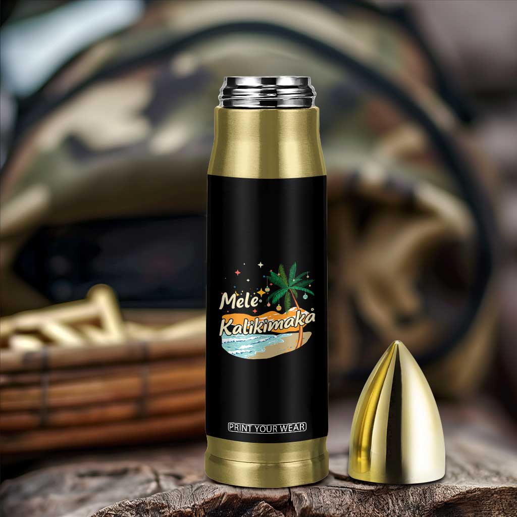Retro Christmas In July Summer Beach Hawaii Bullet Tumbler Mele Kalikimaka TS10 Print Your Wear
