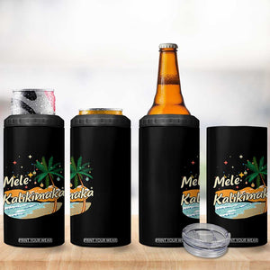 Retro Christmas In July Summer Beach Hawaii 4 in 1 Can Cooler Tumbler Mele Kalikimaka TS10 Print Your Wear
