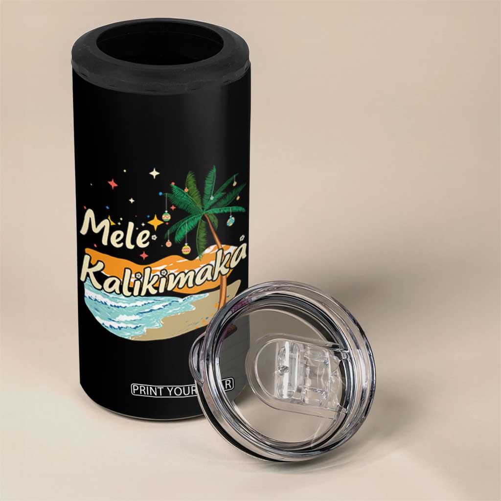 Retro Christmas In July Summer Beach Hawaii 4 in 1 Can Cooler Tumbler Mele Kalikimaka TS10 Print Your Wear