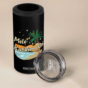 Retro Christmas In July Summer Beach Hawaii 4 in 1 Can Cooler Tumbler Mele Kalikimaka TS10 Print Your Wear