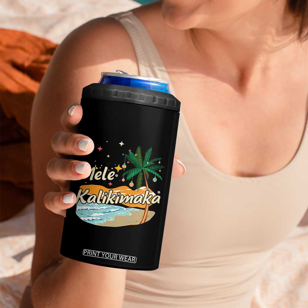 Retro Christmas In July Summer Beach Hawaii 4 in 1 Can Cooler Tumbler Mele Kalikimaka TS10 Print Your Wear