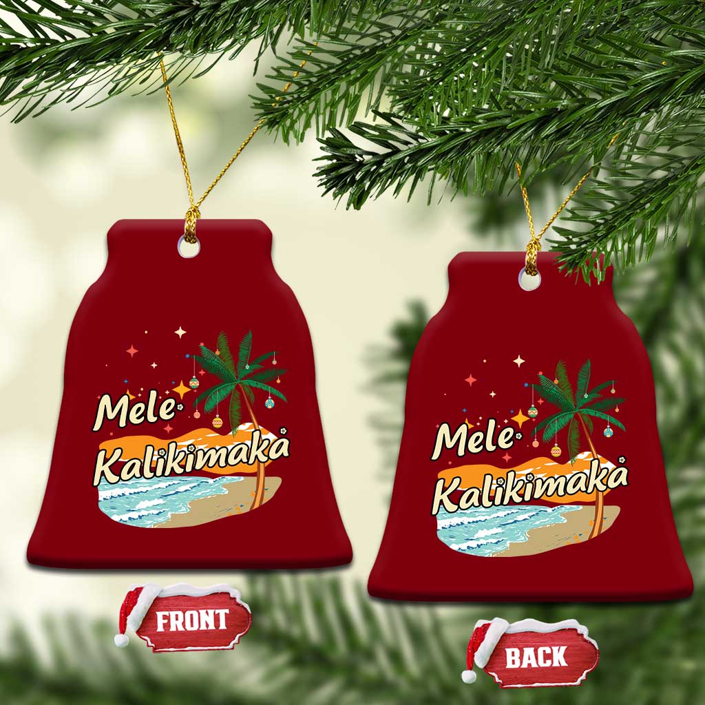 Retro Xmas In July Summer Beach Hawaii Ceramic Ornament Mele Kalikimaka TS10 Print Your Wear