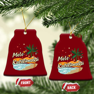 Retro Xmas In July Summer Beach Hawaii Ceramic Ornament Mele Kalikimaka TS10 Print Your Wear