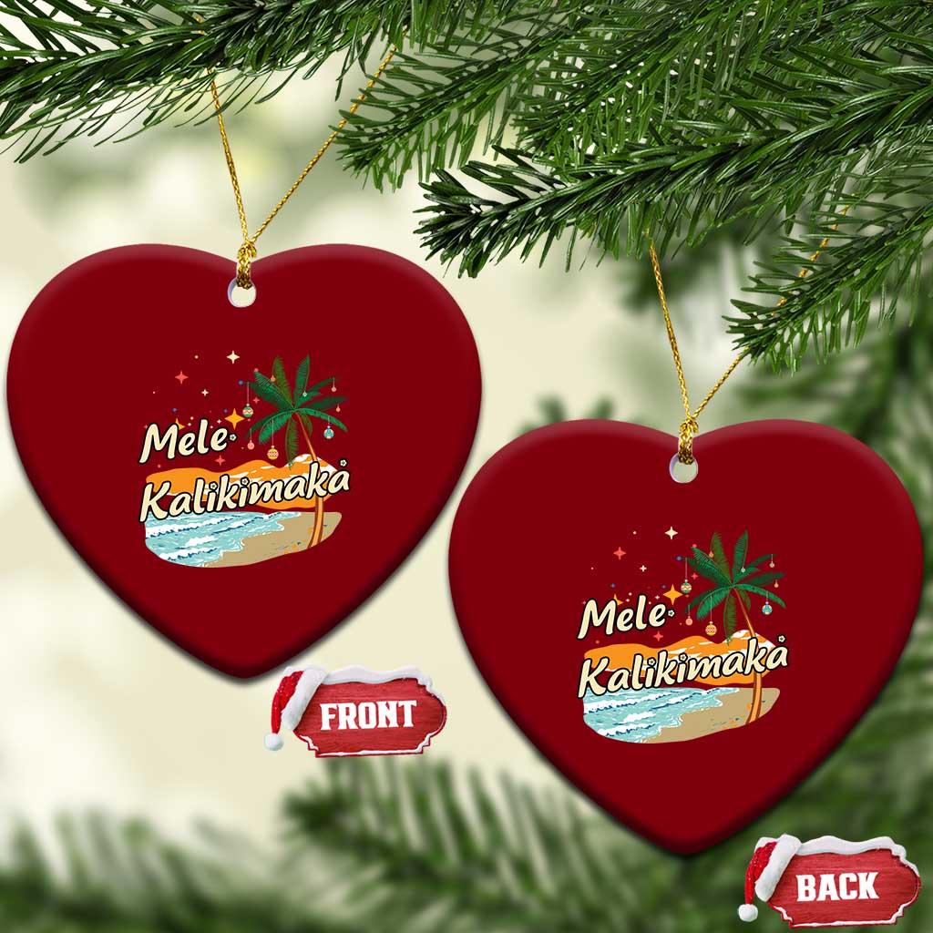 Retro Xmas In July Summer Beach Hawaii Ceramic Ornament Mele Kalikimaka TS10 Print Your Wear