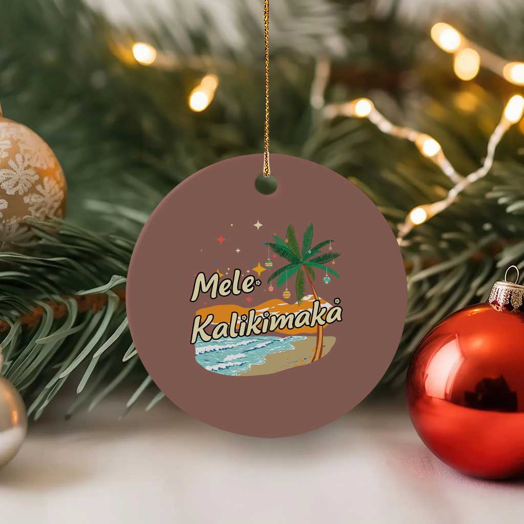 Retro Xmas In July Summer Beach Hawaii Ceramic Ornament Mele Kalikimaka TS10 1pc Mocha Print Your Wear