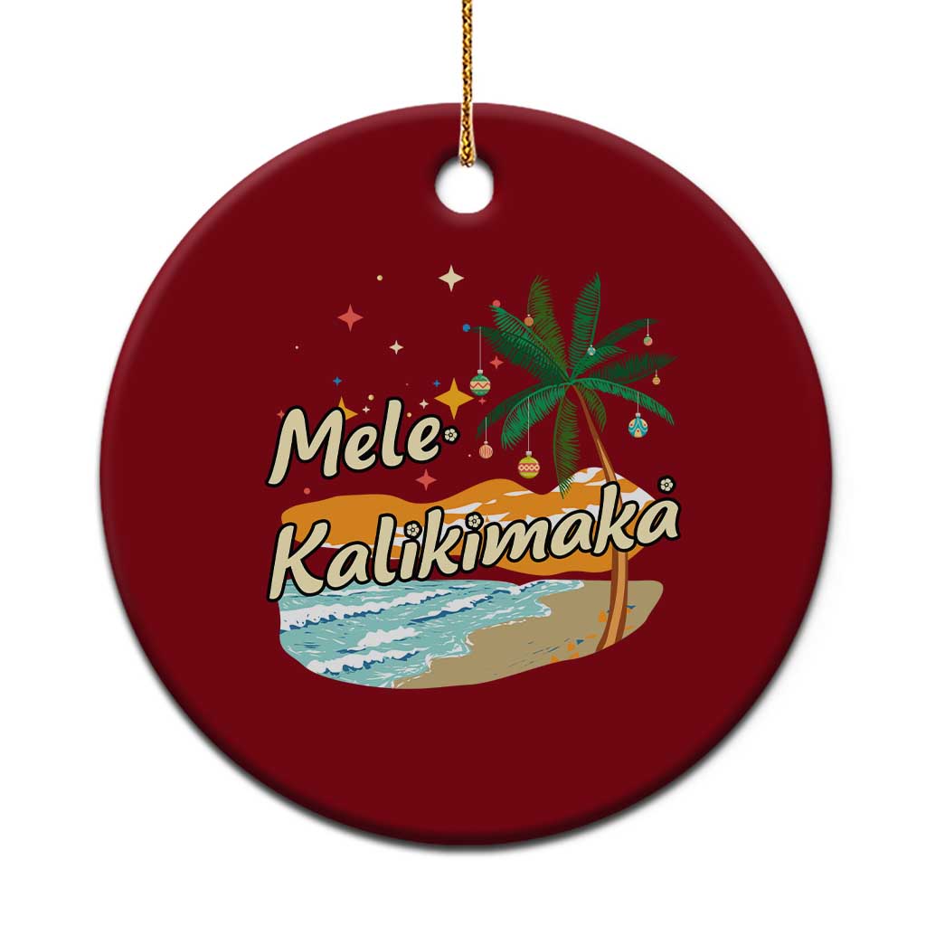 Retro Xmas In July Summer Beach Hawaii Ceramic Ornament Mele Kalikimaka TS10 1pc Red Print Your Wear