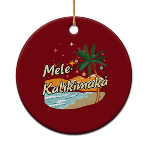 Retro Xmas In July Summer Beach Hawaii Ceramic Ornament Mele Kalikimaka TS10 1pc Red Print Your Wear