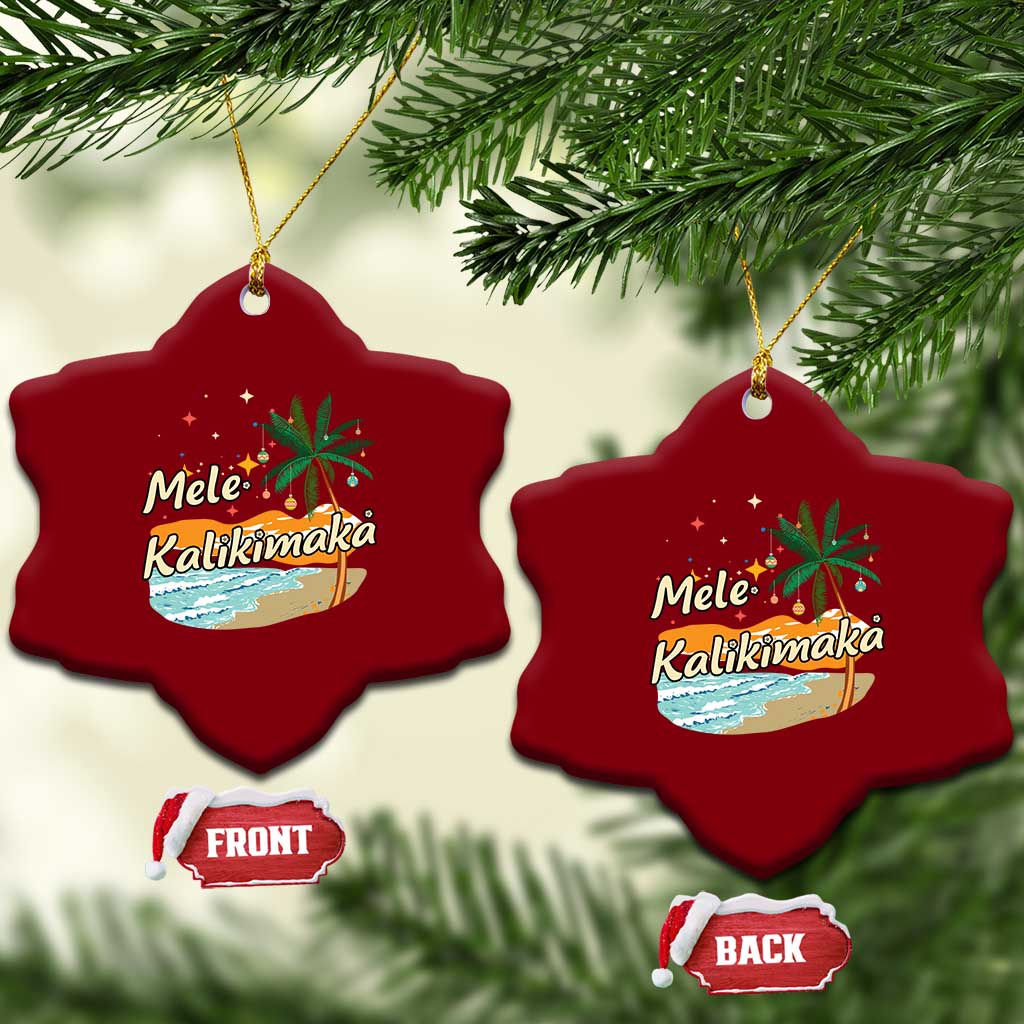 Retro Xmas In July Summer Beach Hawaii Ceramic Ornament Mele Kalikimaka TS10 Print Your Wear