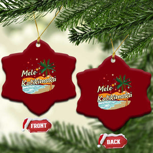 Retro Xmas In July Summer Beach Hawaii Ceramic Ornament Mele Kalikimaka TS10 Print Your Wear