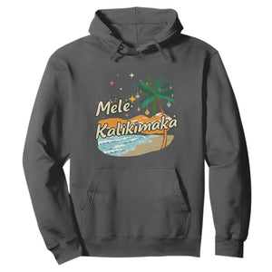 Retro Christmas In July Summer Beach Hawaii Hoodie Mele Kalikimaka TS10 Dark Heather Print Your Wear