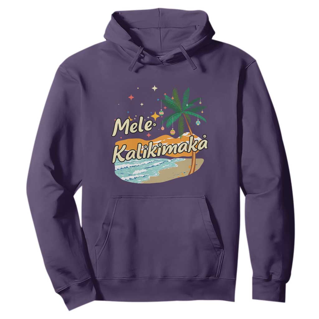 Retro Christmas In July Summer Beach Hawaii Hoodie Mele Kalikimaka TS10 Purple Print Your Wear
