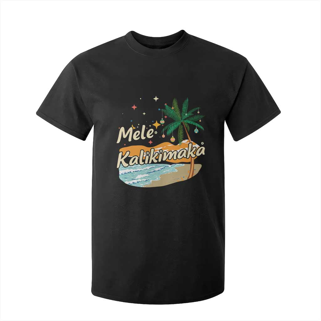 Retro Christmas In July Summer Beach Hawaii T Shirt For Kid Mele Kalikimaka TS10 Black Print Your Wear