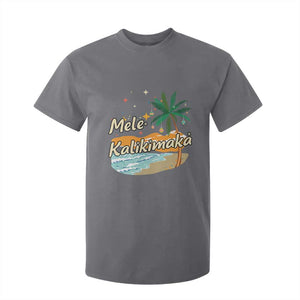 Retro Christmas In July Summer Beach Hawaii T Shirt For Kid Mele Kalikimaka TS10 Charcoal Print Your Wear