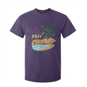 Retro Christmas In July Summer Beach Hawaii T Shirt For Kid Mele Kalikimaka TS10 Purple Print Your Wear