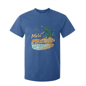 Retro Christmas In July Summer Beach Hawaii T Shirt For Kid Mele Kalikimaka TS10 Royal Blue Print Your Wear