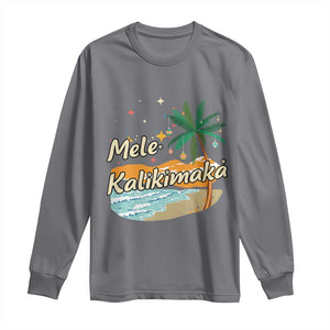 Retro Christmas In July Summer Beach Hawaii Long Sleeve Shirt Mele Kalikimaka TS10 Charcoal Print Your Wear