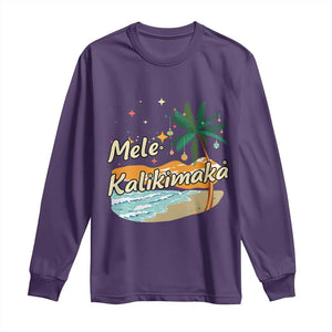 Retro Christmas In July Summer Beach Hawaii Long Sleeve Shirt Mele Kalikimaka TS10 Purple Print Your Wear
