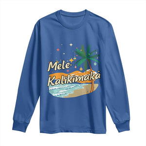 Retro Christmas In July Summer Beach Hawaii Long Sleeve Shirt Mele Kalikimaka TS10 Royal Blue Print Your Wear