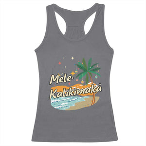 Retro Christmas In July Summer Beach Hawaii Racerback Tank Top Mele Kalikimaka TS10 Charcoal Print Your Wear