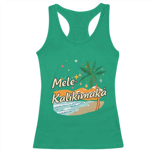 Retro Christmas In July Summer Beach Hawaii Racerback Tank Top Mele Kalikimaka TS10 Irish Green Print Your Wear