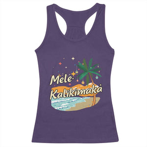 Retro Christmas In July Summer Beach Hawaii Racerback Tank Top Mele Kalikimaka TS10 Purple Print Your Wear