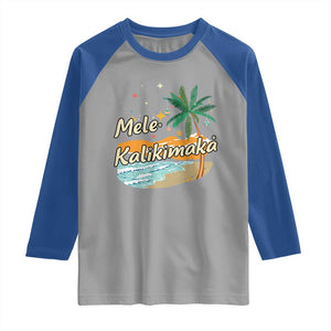 Retro Christmas In July Summer Beach Hawaii Raglan Shirt Mele Kalikimaka TS10 Sport Gray Royal Print Your Wear