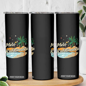 Retro Christmas In July Summer Beach Hawaii Skinny Tumbler Mele Kalikimaka TS10 Print Your Wear