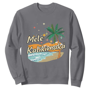 Retro Christmas In July Summer Beach Hawaii Sweatshirt Mele Kalikimaka TS10 Charcoal Print Your Wear