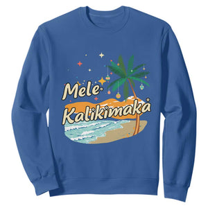 Retro Christmas In July Summer Beach Hawaii Sweatshirt Mele Kalikimaka TS10 Royal Blue Print Your Wear