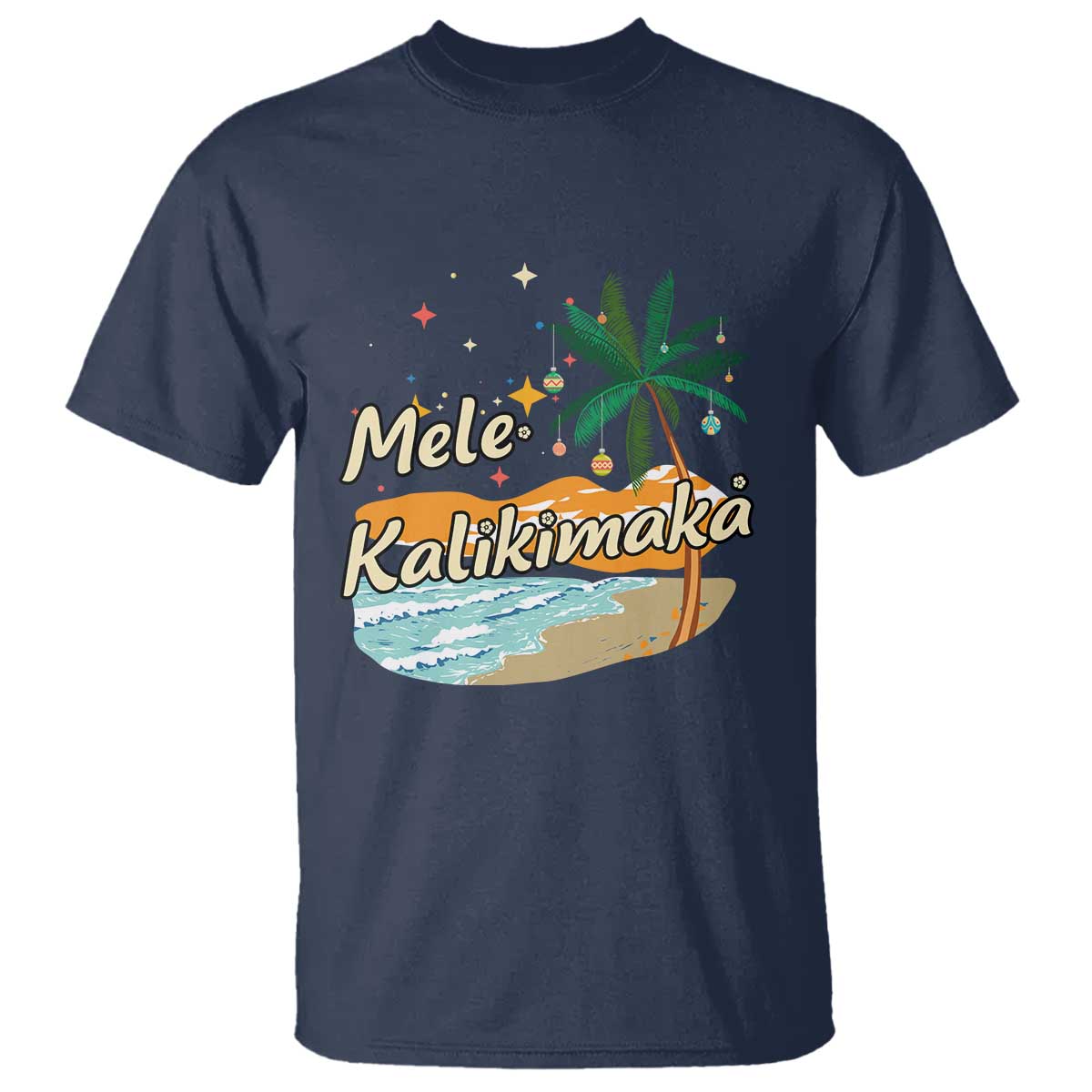 Retro Christmas In July Summer Beach Hawaii T Shirt Mele Kalikimaka TS10 Navy Print Your Wear