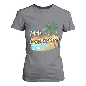 Retro Christmas In July Summer Beach Hawaii T Shirt For Women Mele Kalikimaka TS10 Charcoal Print Your Wear