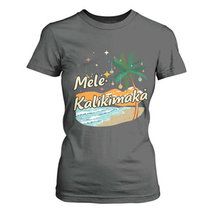 Retro Christmas In July Summer Beach Hawaii T Shirt For Women Mele Kalikimaka TS10 Dark Heather Print Your Wear