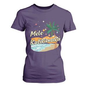 Retro Christmas In July Summer Beach Hawaii T Shirt For Women Mele Kalikimaka TS10 Purple Print Your Wear