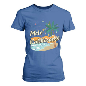 Retro Christmas In July Summer Beach Hawaii T Shirt For Women Mele Kalikimaka TS10 Royal Blue Print Your Wear