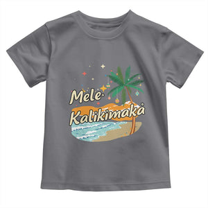 Retro Christmas In July Summer Beach Hawaii Toddler T Shirt Mele Kalikimaka TS10 Charcoal Print Your Wear