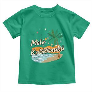 Retro Christmas In July Summer Beach Hawaii Toddler T Shirt Mele Kalikimaka TS10 Irish Green Print Your Wear