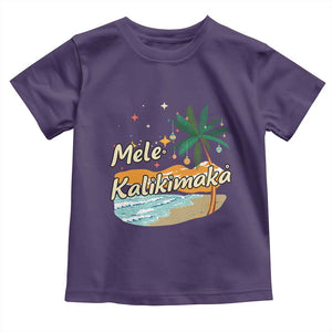 Retro Christmas In July Summer Beach Hawaii Toddler T Shirt Mele Kalikimaka TS10 Purple Print Your Wear