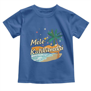 Retro Christmas In July Summer Beach Hawaii Toddler T Shirt Mele Kalikimaka TS10 Royal Blue Print Your Wear