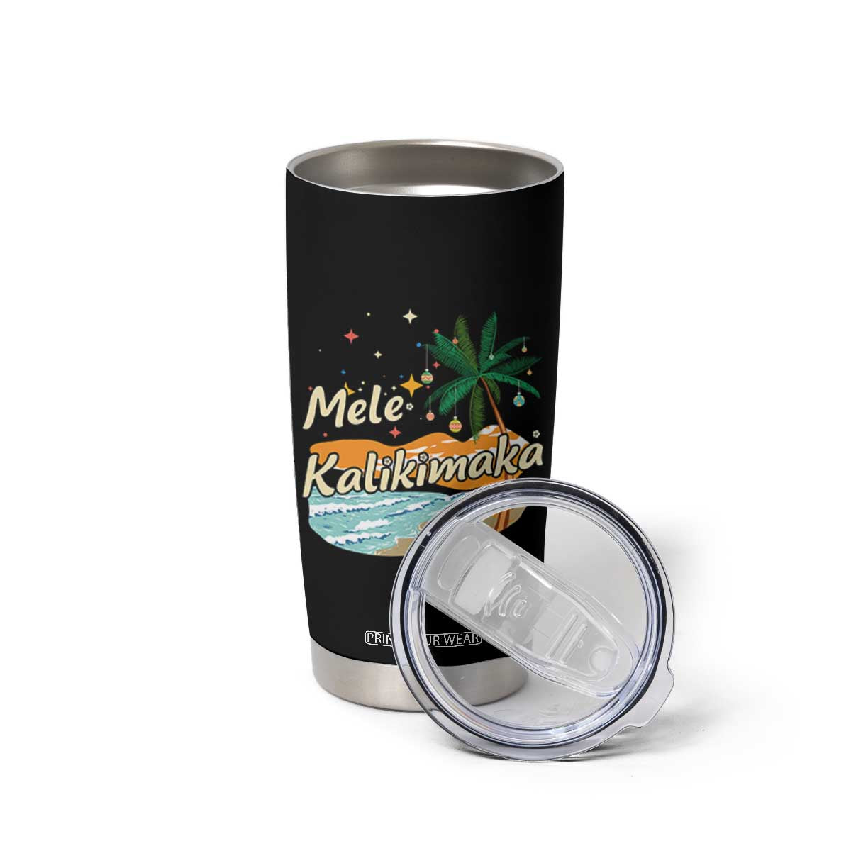 Retro Christmas In July Summer Beach Hawaii Tumbler Cup Mele Kalikimaka TS10 Print Your Wear