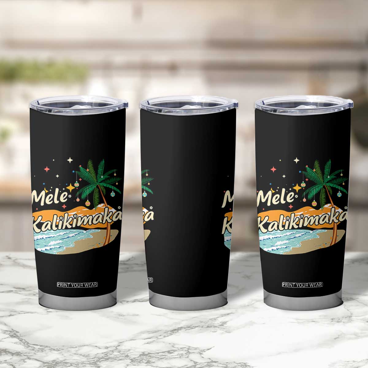 Retro Christmas In July Summer Beach Hawaii Tumbler Cup Mele Kalikimaka TS10 Print Your Wear