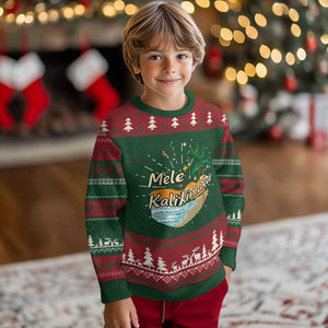 Retro Christmas In July Summer Beach Hawaii Knit Sweatshirt Mele Kalikimaka TS10 Christmas Print Your Wear
