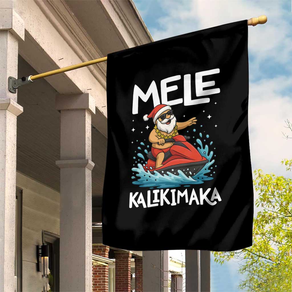 Mele Kalikimaka Hawaiian Christmas Garden Flag Funny Santa Jet Ski Summer Beach Xmas In July TS10 Print Your Wear