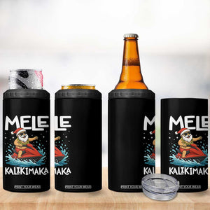 Mele Kalikimaka Hawaiian Christmas 4 in 1 Can Cooler Tumbler Funny Santa Jet Ski Summer Beach Xmas In July TS10 Print Your Wear