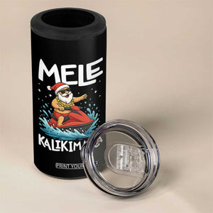 Mele Kalikimaka Hawaiian Christmas 4 in 1 Can Cooler Tumbler Funny Santa Jet Ski Summer Beach Xmas In July TS10 Print Your Wear