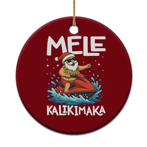 Mele Kalikimaka Hawaiian Xmas Ceramic Ornament Funny Santa Jet Ski Summer Beach Xmas In July TS10 1pc Red Print Your Wear
