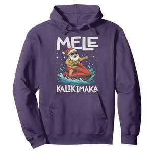 Mele Kalikimaka Hawaiian Christmas Hoodie Funny Santa Jet Ski Summer Beach Xmas In July TS10 Purple Print Your Wear