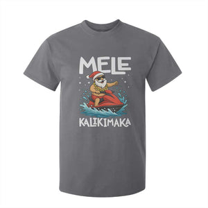 Mele Kalikimaka Hawaiian Christmas T Shirt For Kid Funny Santa Jet Ski Summer Beach Xmas In July TS10 Charcoal Print Your Wear