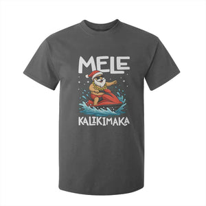 Mele Kalikimaka Hawaiian Christmas T Shirt For Kid Funny Santa Jet Ski Summer Beach Xmas In July TS10 Dark Heather Print Your Wear